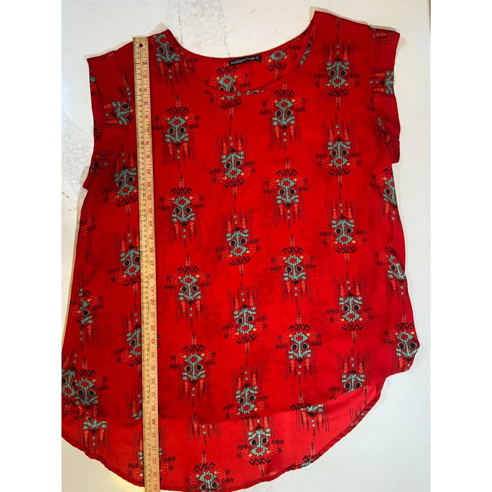 Madison Paige II Women's Size 2x Southwest Style Sheer Blouse